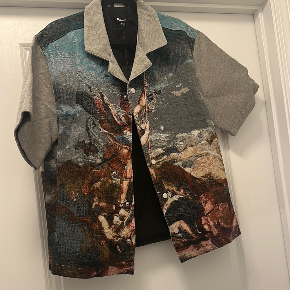 Artistic Short Sleeve Button-Up Shirt